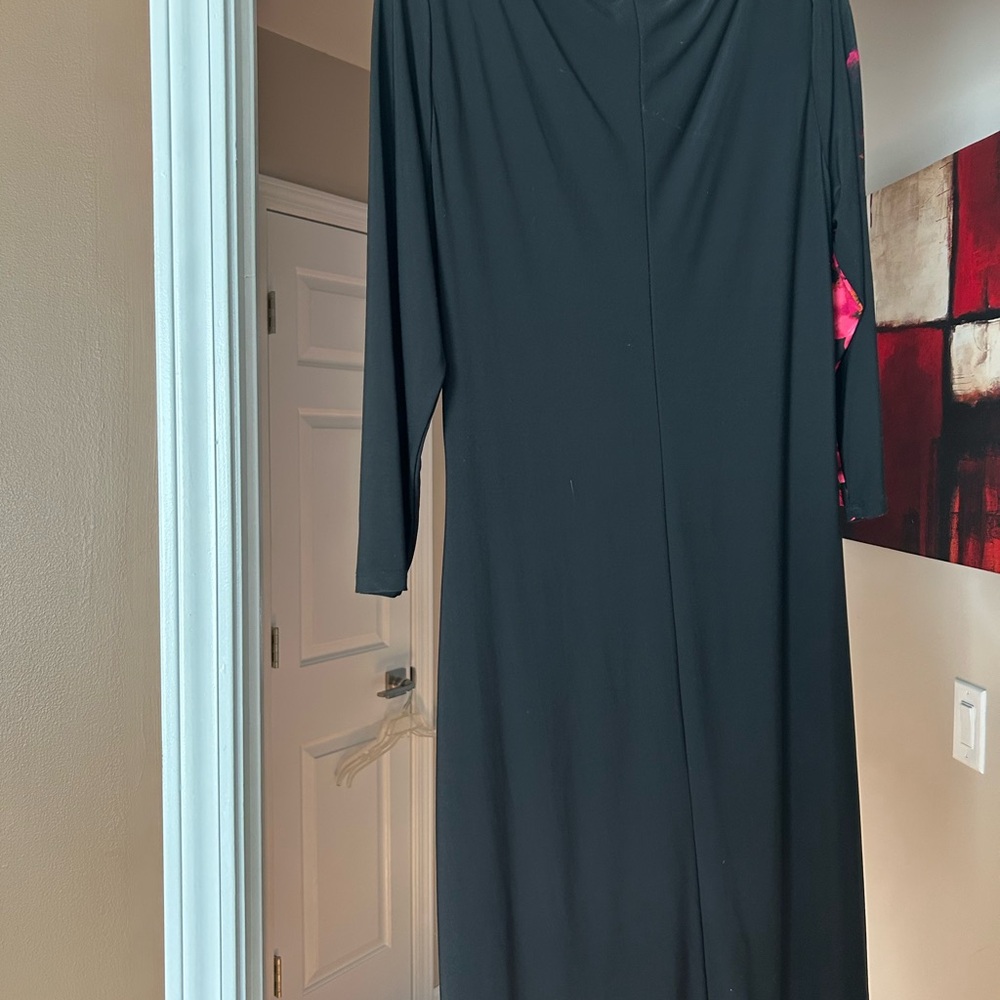 Ralph Lauren Black Dress with Pink Floral Design NWOT - Picture 3 of 4
